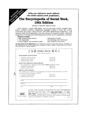 Encyclopedia of Social Work 19th Edition Order Form