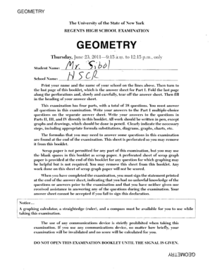 New York Geometry Regents Exam