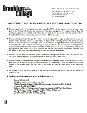 CUNY Residency Form