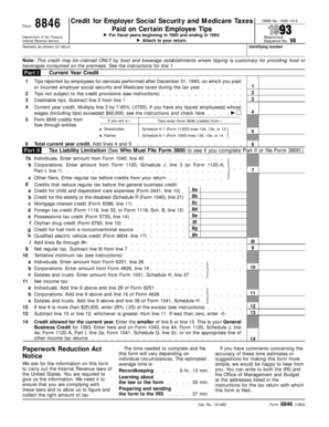 Form 8846 Credit for Employer Social Security and Medicare Taxes