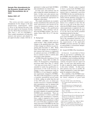 EGTRRA Plan Amendments