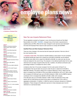 Employee Plans News Summer 2001