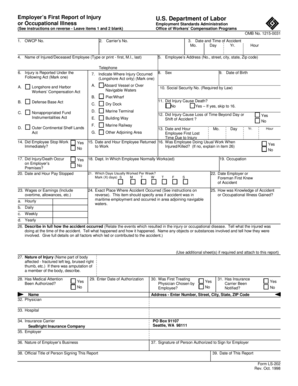 Employer’s First Report of Injury Form