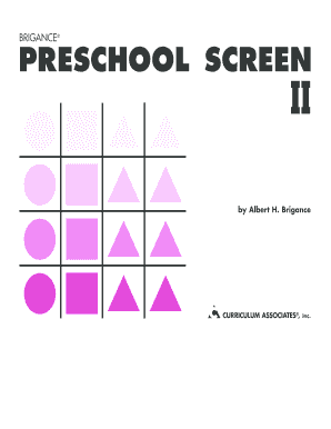 Brigance Preschool Screen II