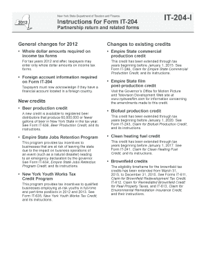 Instructions for Form IT-204 - The New York State Department of ... - tax ny