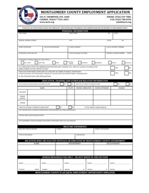Montgomery County Employment Application