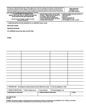 USDA Plant Import Permit Application