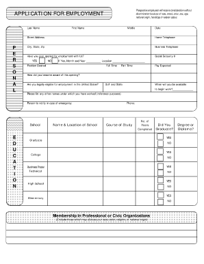 Employment Application Form