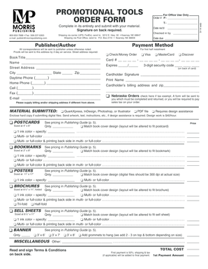 Promotional Tools Order Form