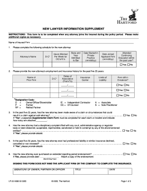 New Lawyer Information Supplement