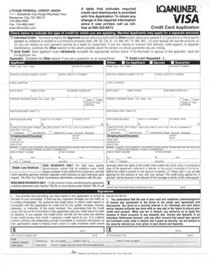 Lithium Federal Credit Union VISA Classic Application