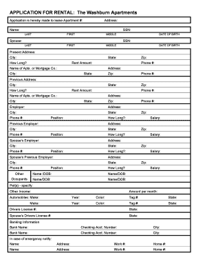 Rental Application Form