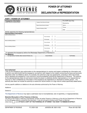 Mississippi Power of Attorney Form 21-002-11