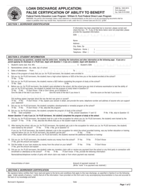 Loan Discharge Application