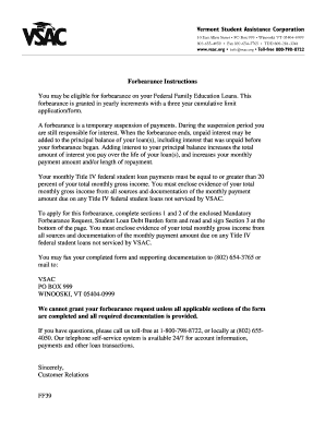 Student Loan Debt Burden Forbearance Request