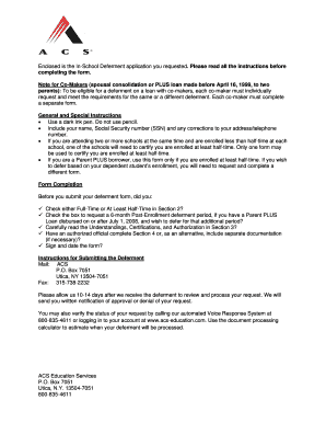 In-School Deferment Request Form