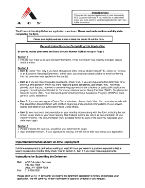 Economic Hardship Deferment Request Form