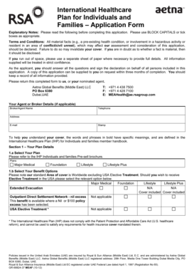 International Healthcare Plan Application Form
