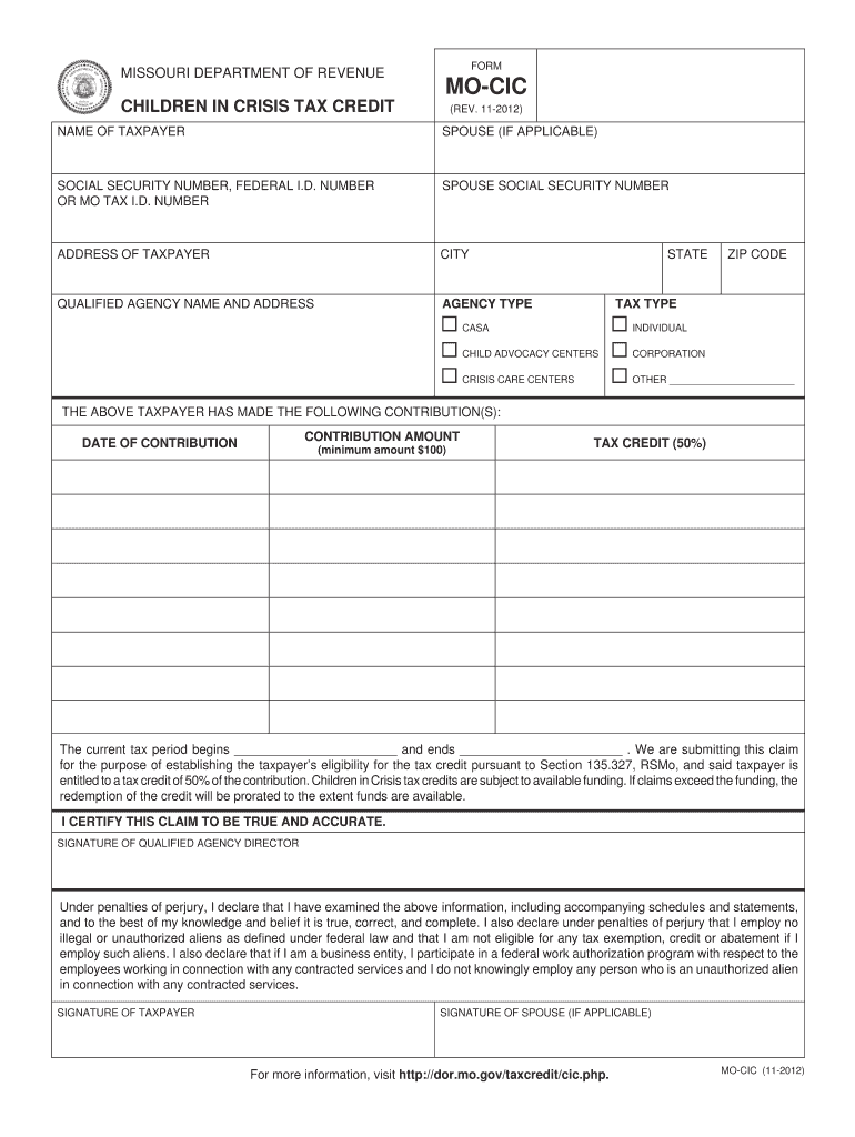 MO-CIC Children in Crisis Tax Credit Preview on Page 1