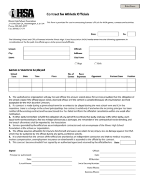 Contract for Athletic Officials