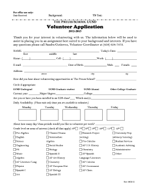 preuss school volunteer eds form