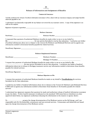 Release of Information and Assignment of Benefits