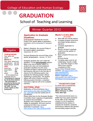 Ohio State University Graduate Application