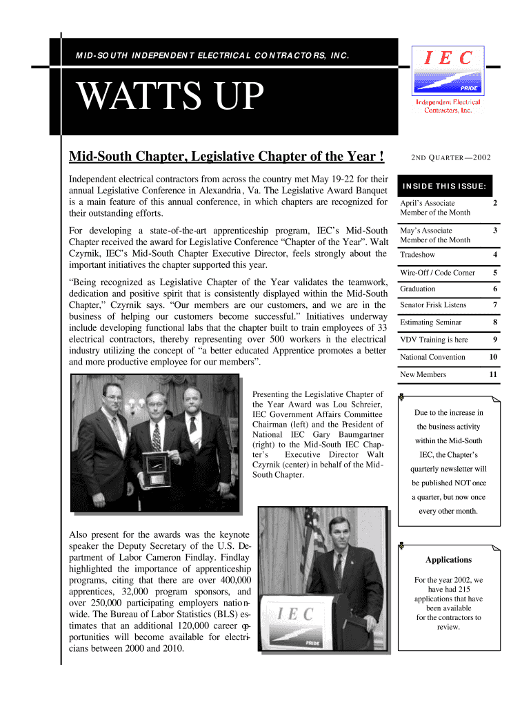 WATTS UP - Mid-South Independent Electrical Contractors Preview on Page 1