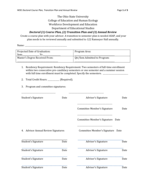 Student transition plan template - WDE Doctoral Program Plan and annual review 10.2.2012.docx - ehe osu