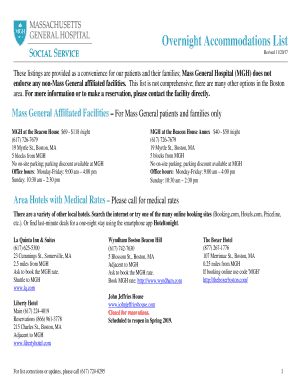 Fillable Online Overnight Accommodations List Fax Email Print - pdfFiller
