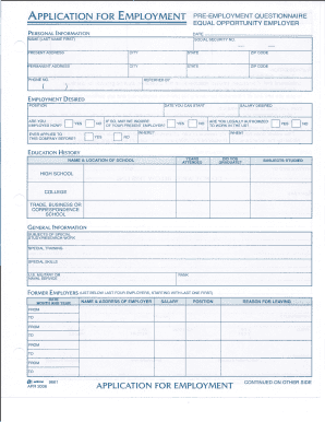 Employment Application Form