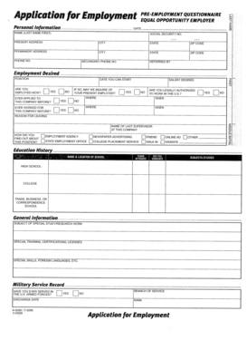 Employment Application Form