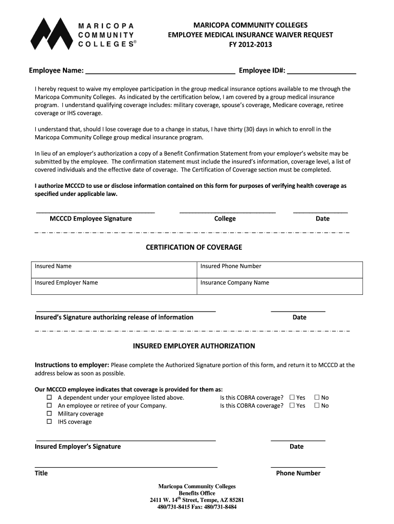 MARICOPA COMMUNITY COLLEGES EMPLOYEE MEDICAL Preview on Page 1