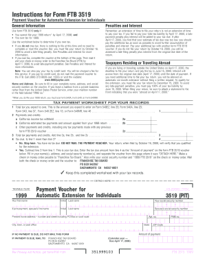 California Form FTB 3519 Payment Voucher