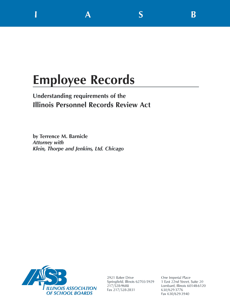 Employee Records Records qxd - Illinois Association of School Boards Preview on Page 1