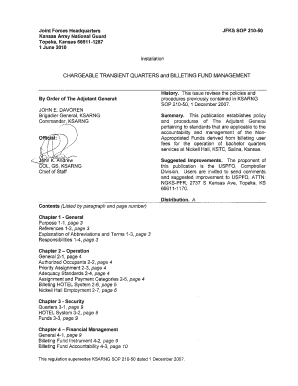 Chargeable Transient Quarters and Billeting Fund Management - kansastag