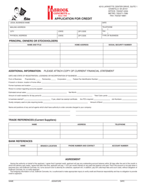 Application for Credit