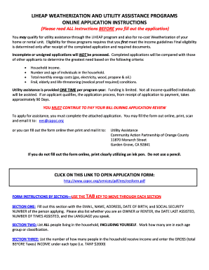 California Utility Assistance Application