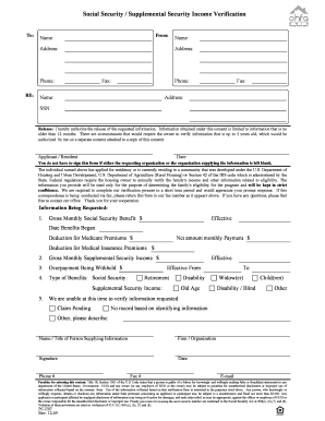 Social Security Verification Form