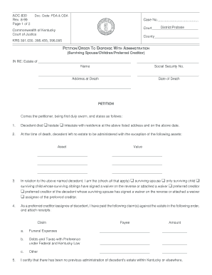 Oath of undertaking barangay example - Petition/Order to Dispense with Administration - Forms