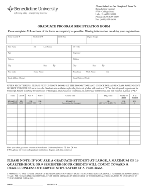 Graduate Program Registration Form