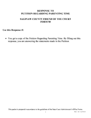 Response to Petition Regarding Parenting Time