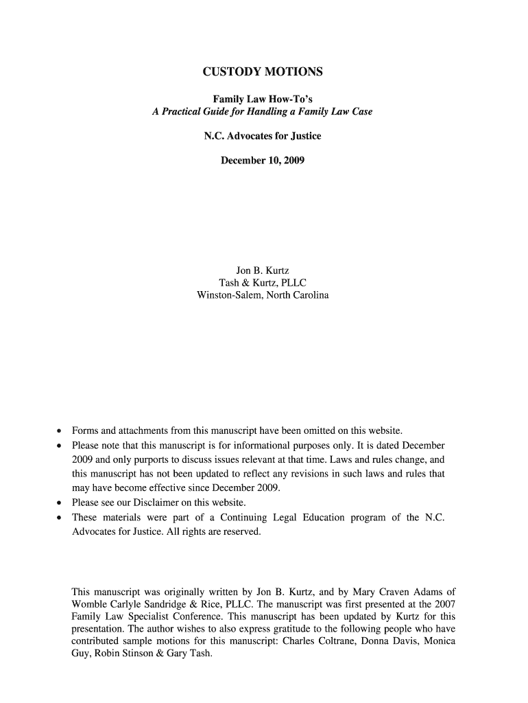 Fillable Online North Carolina Advocates for Justice Continuing Legal ...