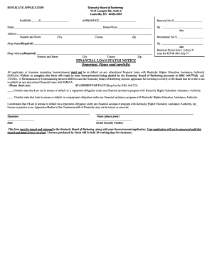 Kentucky Barber License Renewal Application