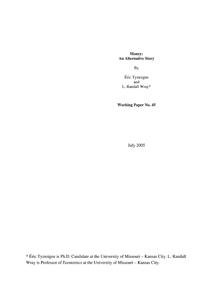 July 2005 * ric Tymoigne is Ph D Candidate at the University of Preview on Page 1