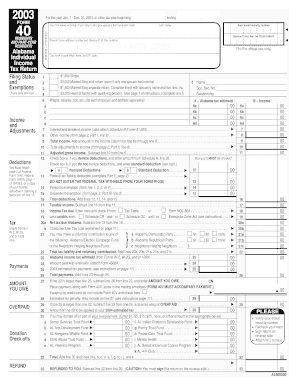 Alabama Income Tax Return Form 40
