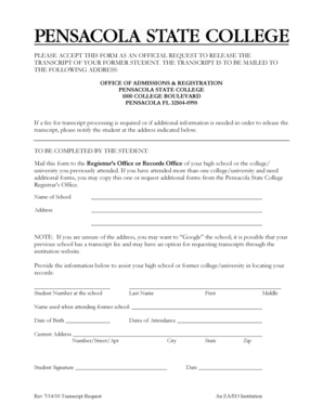 Transcript Request Form