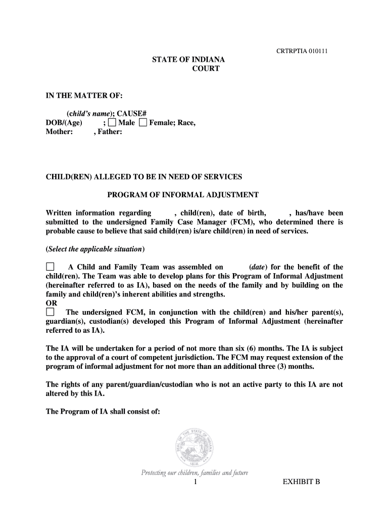 indiana adjustment Preview on Page 1