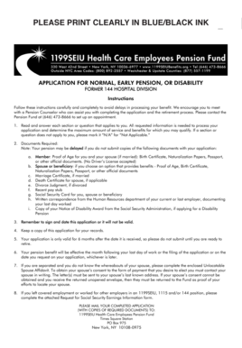 Application for Normal, Early Pension, or Disability