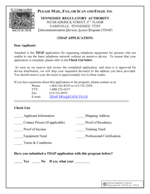 Tennessee TDAP Application